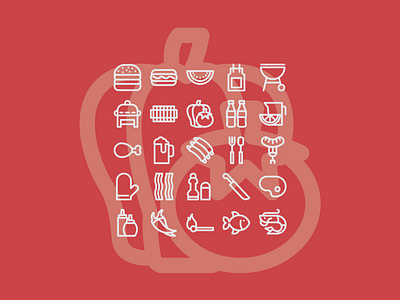 Barbecue Icons Set ai bake barbecue eat icon icon set icons iconset ui ux