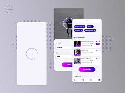 Event agency App Shots event app mobile mobile app mobile app design mobile design mobile ui