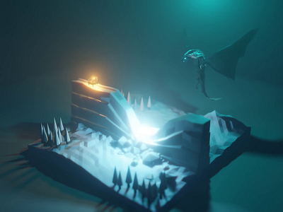 Dragon Melting The Wall Animation 3d 3d animation animation blender diorama dragon game of thrones got isometric low poly melting snow the wall winter