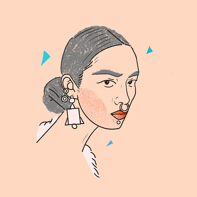 Swan 2d character editorial face flat illustration illustrator outline people portrait vector woman