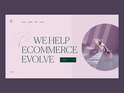 Canela 3d 3dmodeling animation c4d cinema4d clean grid landing layout logo minimal scroll skate skateboard slider typography ui web design