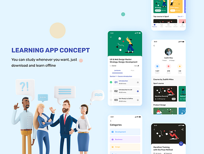 Izzi - Learning Mobile App academy clean clean design clean ui fancy illustration art learn learning ui ui kit ui ux uidesign uiux uiuxdesign ux