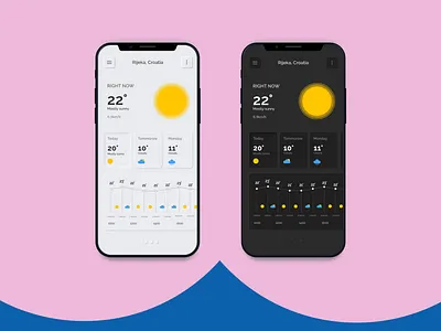 Neumorphic Weather App Design app design dark app dark mode dark ui darkui mobile app mobile ui neumorphic neumorphic design skeuomorphism weather weather app weather forecast weather icon