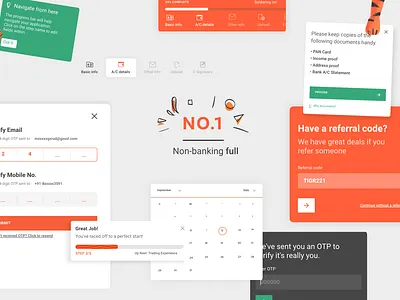 Sharekhan Onboarding app dashboard graphic design icons illustration onboarding stock market tiger trading ui ux web design web ui
