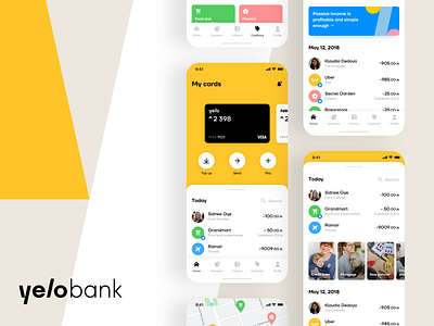 Yelo. Mobile banking bank banking chart credit card credit card design debit card debt finance advisor finance managing financial app fintech loan mobile banking money management money transfer payment pfm trading wallet