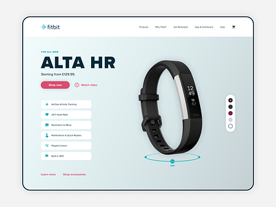 Fitness Tracker Product Card figma fitbit fitness homepage interface product product card product page ui ui design website