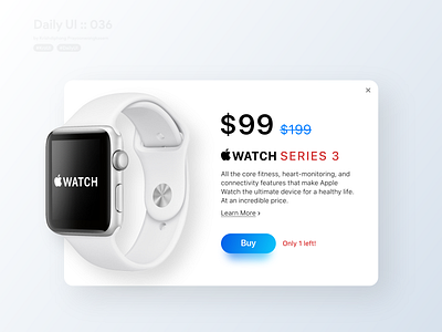 Special Offer #dailyui #036 apple apple watch banner banner ad banner design clean design clean ui dailyui design minimal offer offer banner special special offer typography ui userinterface watch website white