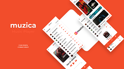 Muzica (music player) mobile application case study app design interaction design ui uiux appdesign signup login