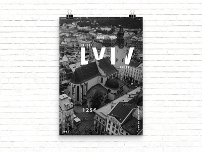 Lviv city | Poster design 2020 trend black white black and white interior design interior design ideas minimalism mockup poster poster art poster design poster inspiration posters print print design typography wall art