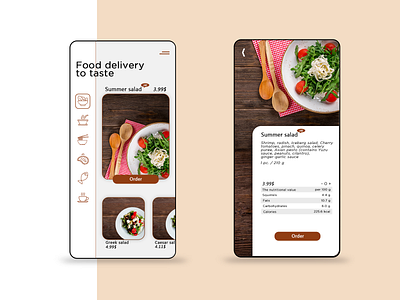 Food delivery adaptive beauty beige breakfast delivery design dinner fashion food food delivery service order salad snack style web design