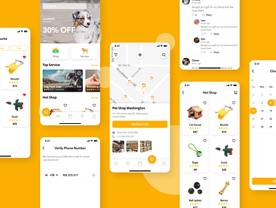 Pedoz - Pet Service App UI Kit app booking design pet search ui ui design uiux ux xd design