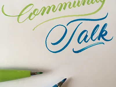 Community Talk brush flourishes lettering