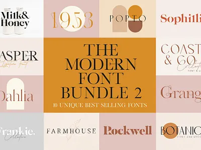 The Modern Font Bundle Vol 2 font awesome font bundle font design font duo font family fonts