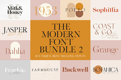 The Modern Font Bundle Vol 2 font awesome font bundle font design font duo font family fonts