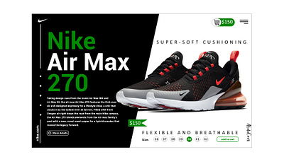 Nike Air Max 270 app branding design landingpage ui ux web