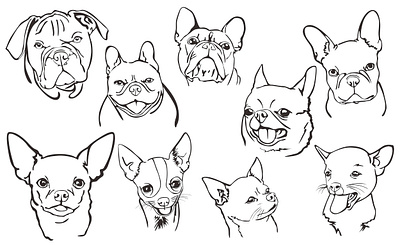 Dog head with line art style animal art animal illustration animals design dog dog illustration illustration line art pet printing