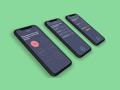 Quizzie - A Tech Quiz App adobe xd app design design ios app design iphone xs minimaldesign quiz quiz app rotato ui ux