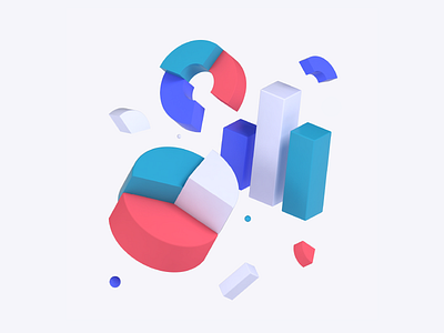 Graphs & Charts 3d algolia c4d chart design graph illustration minimalist shapes startup tech