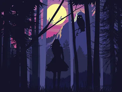 Bed Manners lady moon owl woods