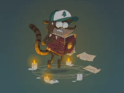 WHAT IS IT, RIGBY? art cartoon cartoon design cartoon illustration character design flat flat design gravity falls illustration vector