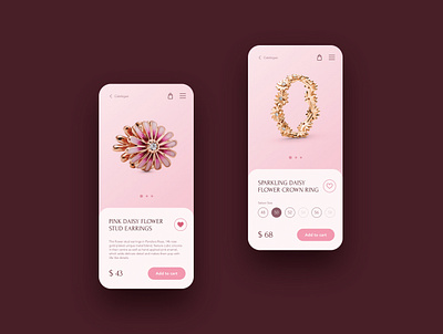 Pandora Garden — Jewelry | Mobile concept bracelet concept creativity jewelry landing main page mobile mobile design mobile ui pink typo typogaphy ui ux webdesign website woman