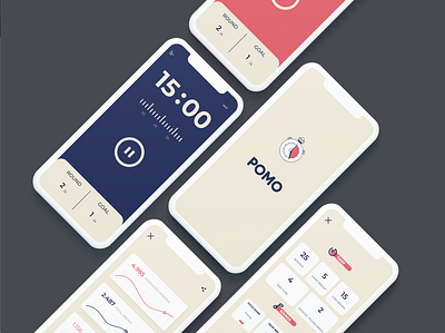 Pomo app logo pomodoro ui ux