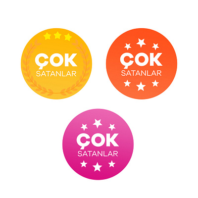 Çok Satanlar badge badge bestseller design web