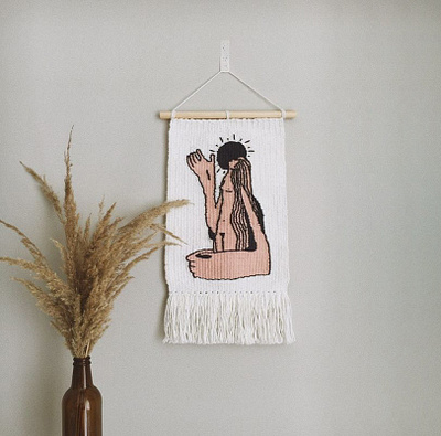 w e a v i n g - c o l l a b collab illustration illustrator love weaving woman