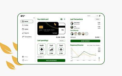 Banking dashboard UI design banking button call to action cards dashboad dashboard ui design filters finance icons minimalism nature sustainability ui ui design ux design