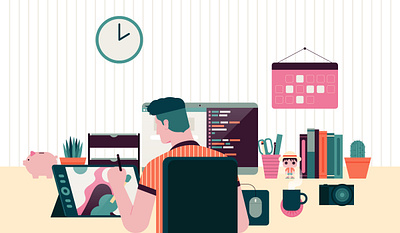 Work from home graphicdesign illustration illustrator