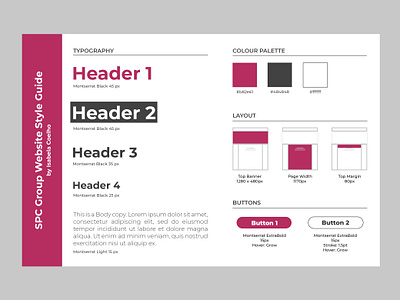 SPC Group Website Style Guide color palette colour palette design fonts headings style guide styleguide typography web website design