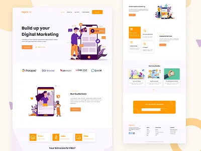 Digital Marketing Landing Page animation app design digital landing page design landingpage marketing minimal typography ui uidesign ux