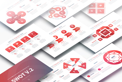 SWOT V.2 - PowerPoint Infographics Slides advertising agency brand branding business growth infographics marketing opportunities performance powerpoint presentation strategies strengths success swotanalyisis weaknesses