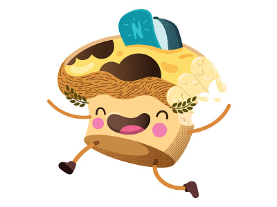 Best Pastel de Nata cafe cake cartoon character character design characterdesign cool custard cute food happy hipster illustration lisbon nata pastry sweet texture traval winner