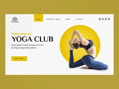 Yoga Landing Page branding design graphicdesign illustration typography ui web