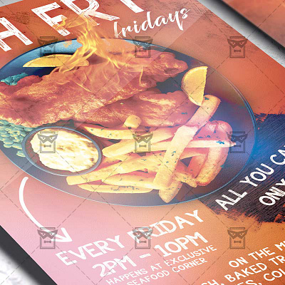 Fish Fry Fridays Template - Flyer PSD tapas and wine tapas and wine