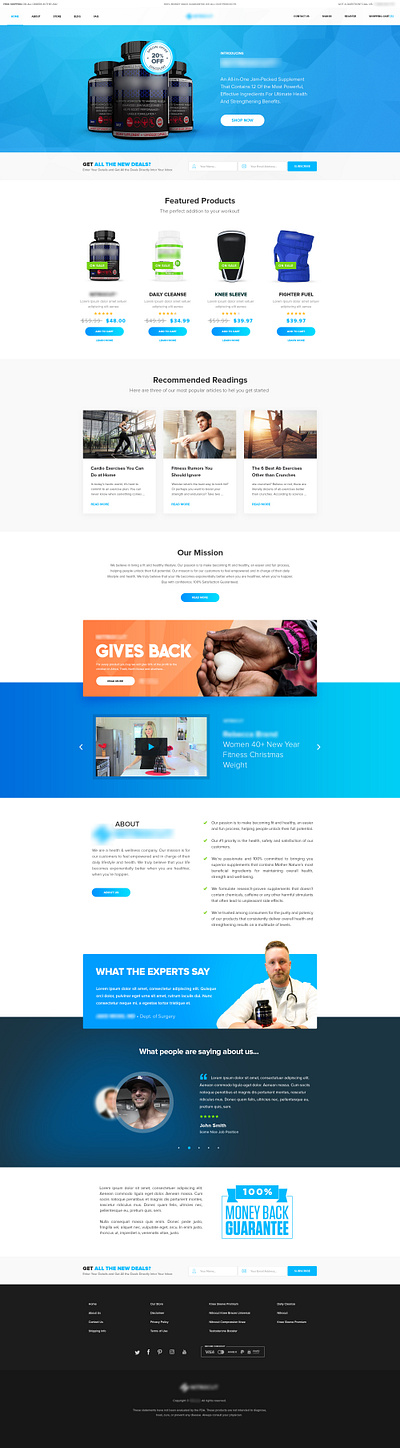 Nutrition Ecommerce design nutrition supplements web web design