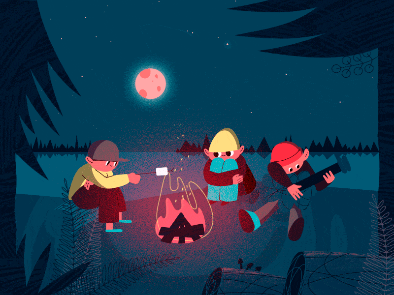 Summer camp illustration