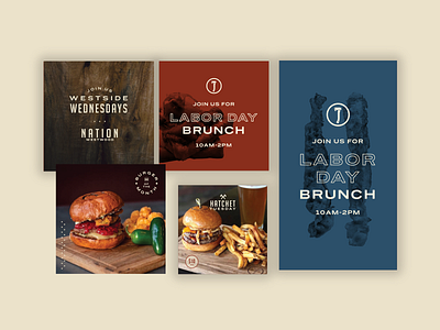 Nation Kitchen & Bar Social Media Templates banner bar branding burger design kitchen labor day photography restaurant social social media web