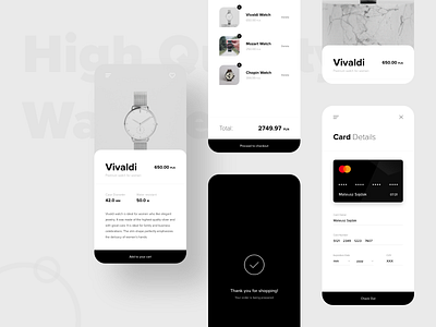 Daily UI #002 - Credit Card Checkout - Watch Store adobe xd challenge credit card checkout dailyui design mobile app design mobile ui ui watch