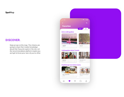 mobile app | concept | SpotHop app application concept design digital application discover new places event app explore app explore new cities explore your city favorite places in your city mobile design new places product design travel app ui ux web