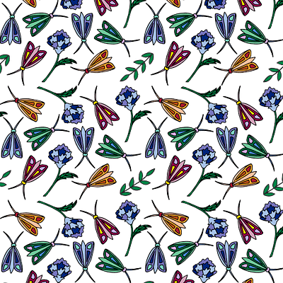 Moths Pattern botanical bugs butterflies butterfly drawing fly illustration insects moth moths nature pattern wings