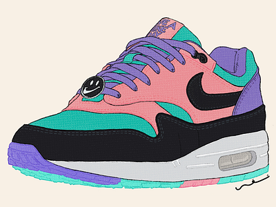 Nike Air Max 1 Have a Nike Day @workbyshuks airmax apple pencil illustration ipad pro nike nike air max procreate procreate art smiley workbyshuks