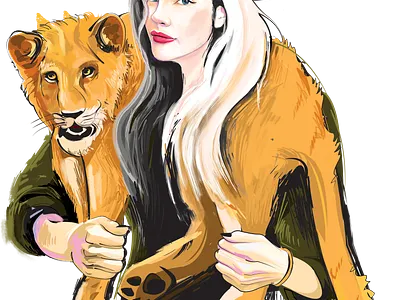 Leo Horoscope 2020 cub digital painting editorial art editorial design fashion illustration lion magazine cover magazine illustration portrait art safari white hair