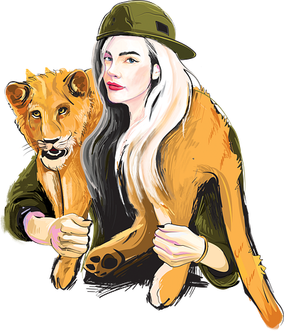 Leo Horoscope 2020 cub digital painting editorial art editorial design fashion illustration lion magazine cover magazine illustration portrait art safari white hair