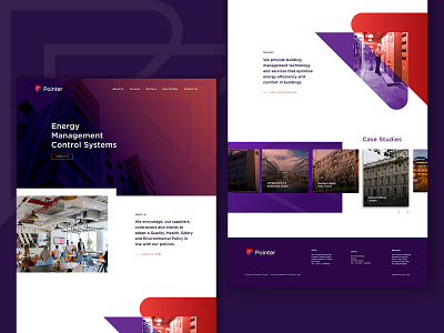 Pointer Homepage brand design brand identity control system design homepage homepage design logo pointers purple redesign webdesign website website design