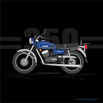 RD350 bike black blue branding design illustration india kerala logo motorbike old rd rd350 simple ux