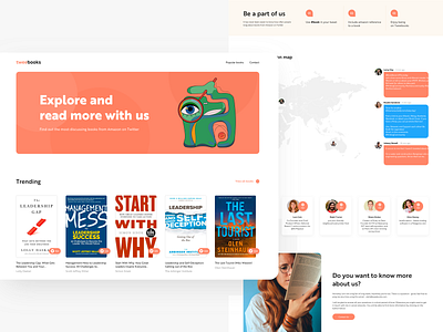 Tweebooks amazon book design feed illustration landing minimal product site twitter ui ux