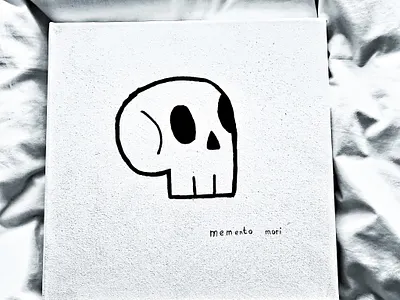 Memento Mori art canvas handmade sketch skull