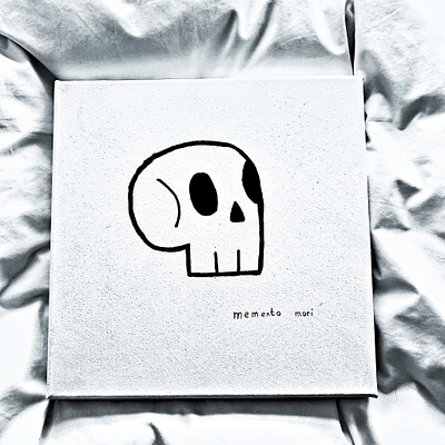 Memento Mori art canvas handmade sketch skull